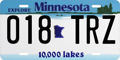 MN license plate 018TRZ