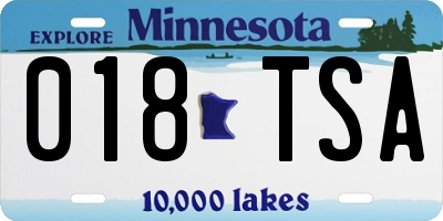 MN license plate 018TSA