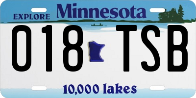 MN license plate 018TSB
