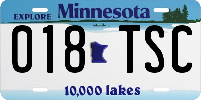 MN license plate 018TSC