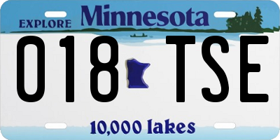 MN license plate 018TSE