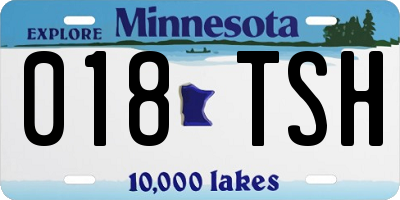 MN license plate 018TSH