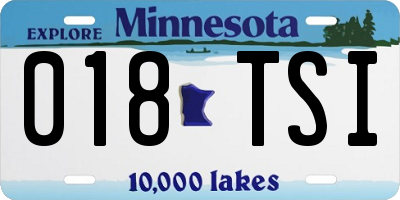 MN license plate 018TSI