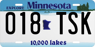 MN license plate 018TSK