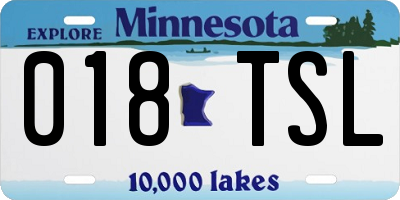 MN license plate 018TSL