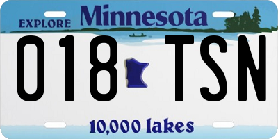 MN license plate 018TSN