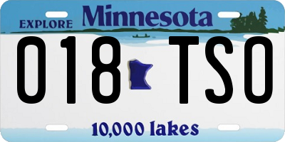 MN license plate 018TSO