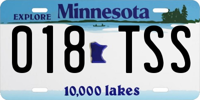 MN license plate 018TSS
