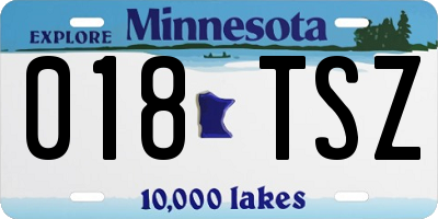 MN license plate 018TSZ