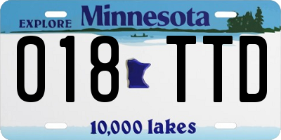 MN license plate 018TTD