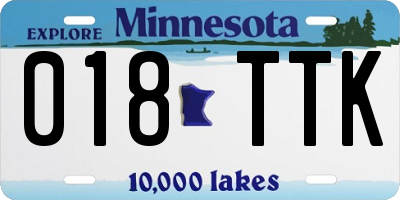 MN license plate 018TTK