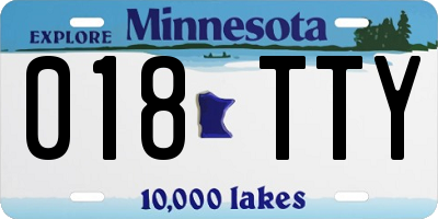 MN license plate 018TTY