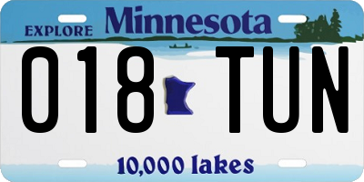 MN license plate 018TUN