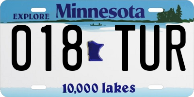 MN license plate 018TUR
