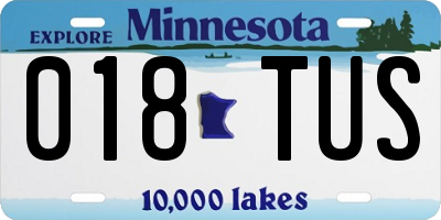 MN license plate 018TUS