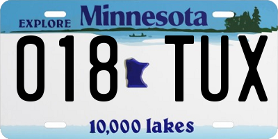 MN license plate 018TUX