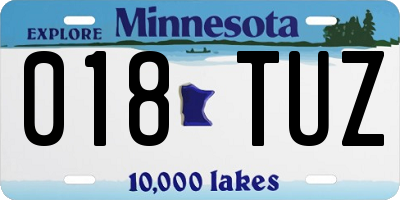 MN license plate 018TUZ