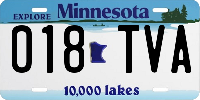 MN license plate 018TVA