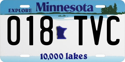 MN license plate 018TVC