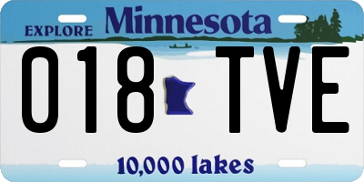 MN license plate 018TVE