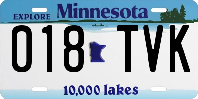 MN license plate 018TVK