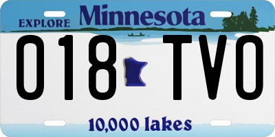 MN license plate 018TVO