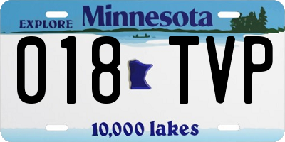 MN license plate 018TVP