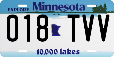 MN license plate 018TVV