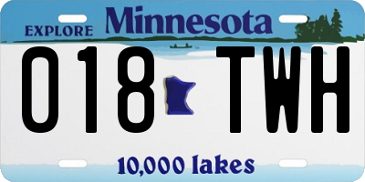MN license plate 018TWH