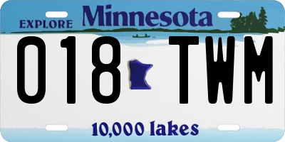 MN license plate 018TWM