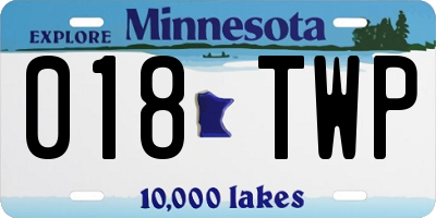 MN license plate 018TWP
