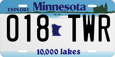 MN license plate 018TWR