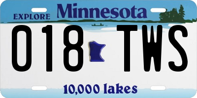 MN license plate 018TWS
