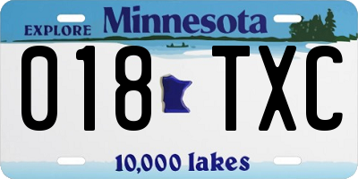 MN license plate 018TXC