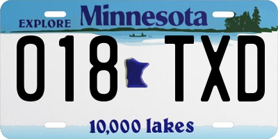 MN license plate 018TXD