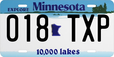 MN license plate 018TXP