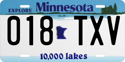 MN license plate 018TXV