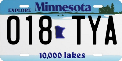 MN license plate 018TYA