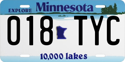MN license plate 018TYC