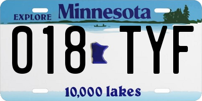 MN license plate 018TYF