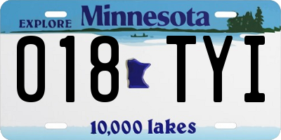 MN license plate 018TYI