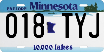 MN license plate 018TYJ
