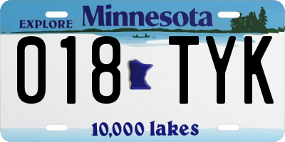 MN license plate 018TYK