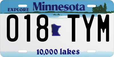 MN license plate 018TYM