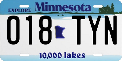 MN license plate 018TYN