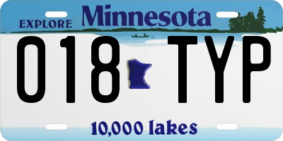 MN license plate 018TYP