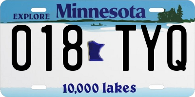 MN license plate 018TYQ