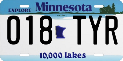 MN license plate 018TYR