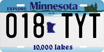 MN license plate 018TYT