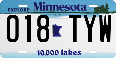 MN license plate 018TYW